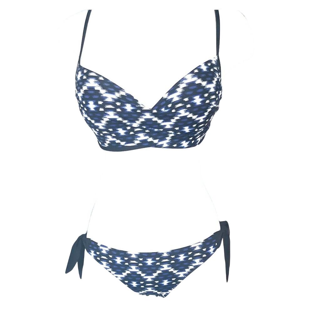 NWOT $131 Skye Swimwear batik surplus wrap bikini Size SMALL